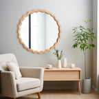 Round Farmhouse Brown Wall Mirror — 24" - View 6
