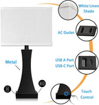 Dimmable Black Bedside Lamp — 21.6" - View 2