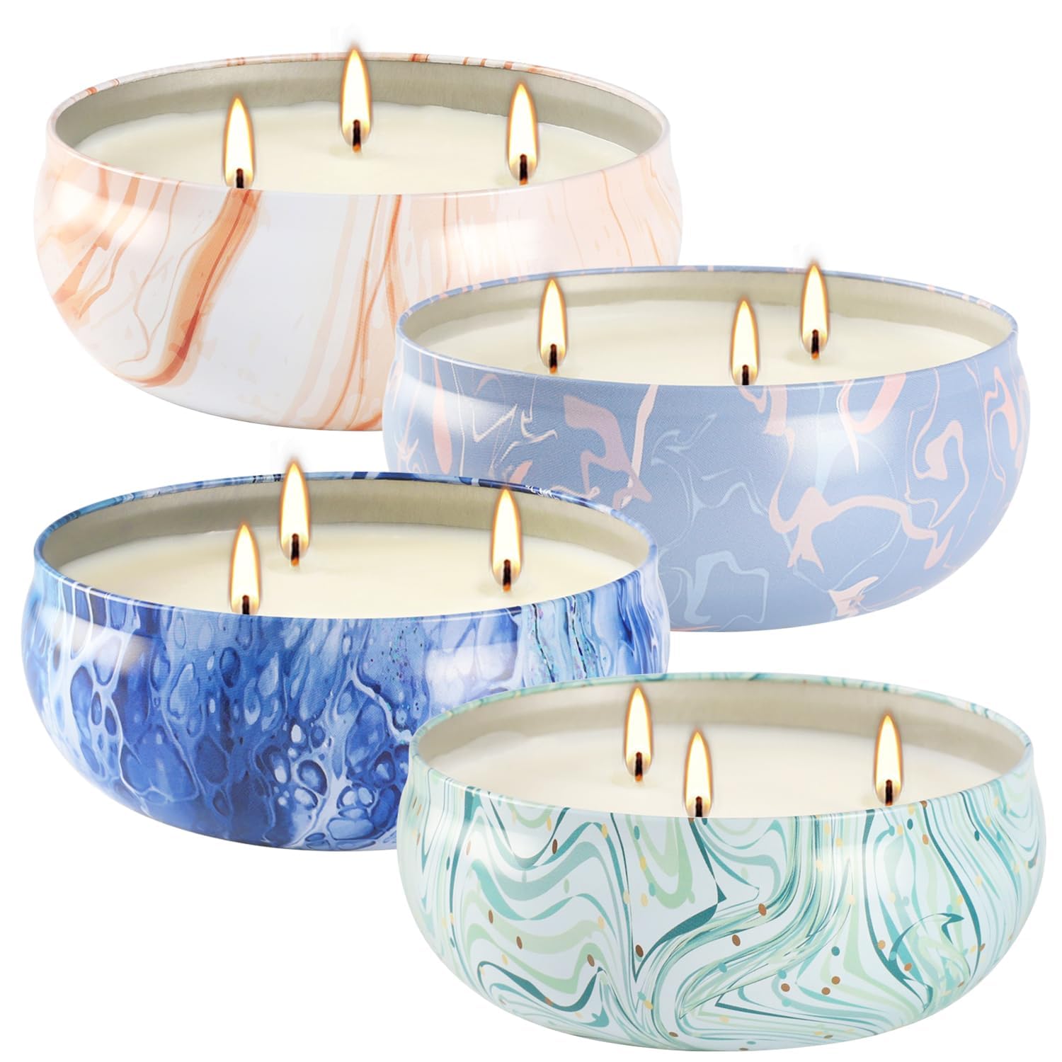 Soy Wax Luxe Black Scented Candle — Set of 4