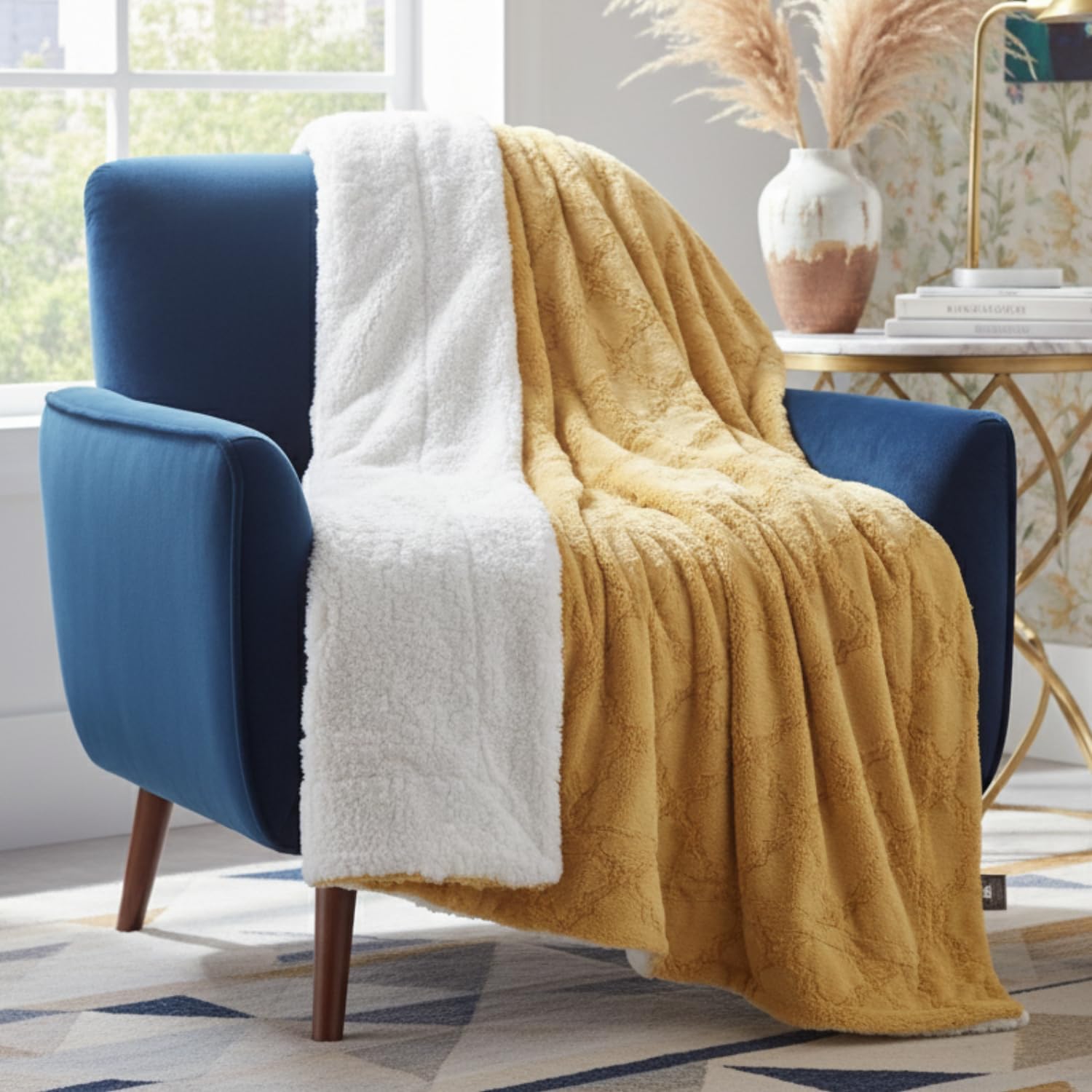 Blue Throw Pillow — 50x60 — 63x90