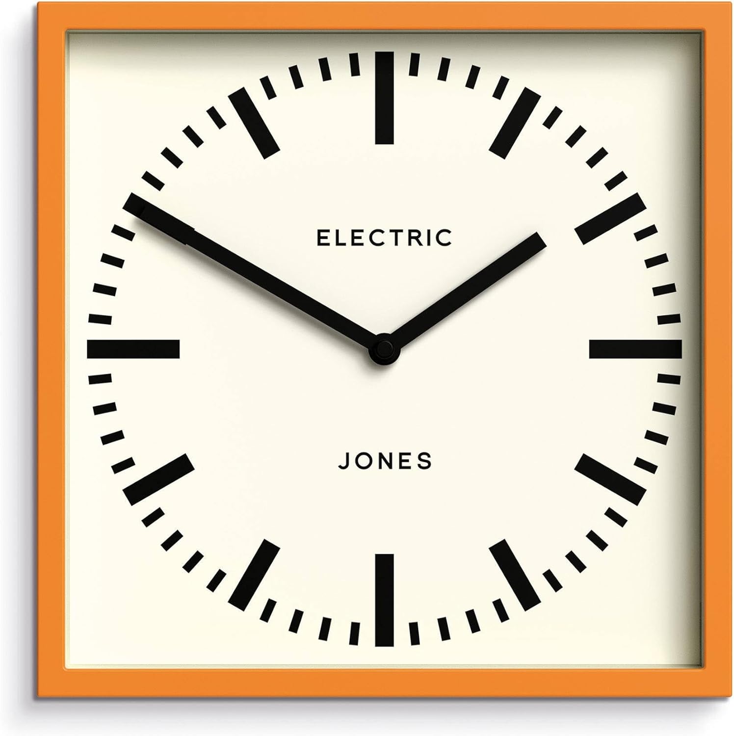 Black Wall Clock — 10" — Orange