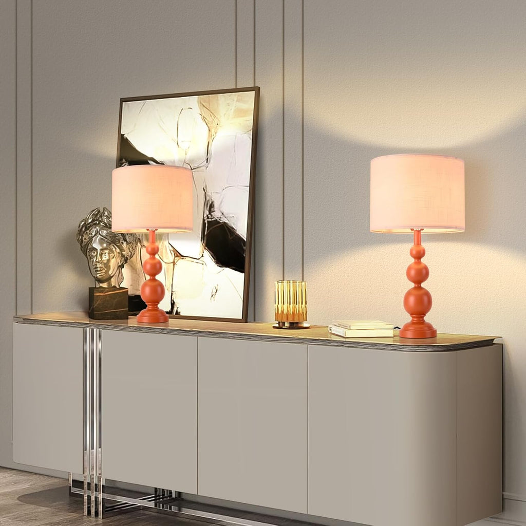 Luxe Black Table Lamp — 24.4" — Orange