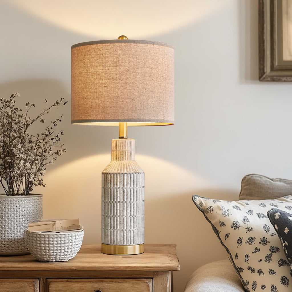 Farmhouse Black Bedside Lamp — 25"