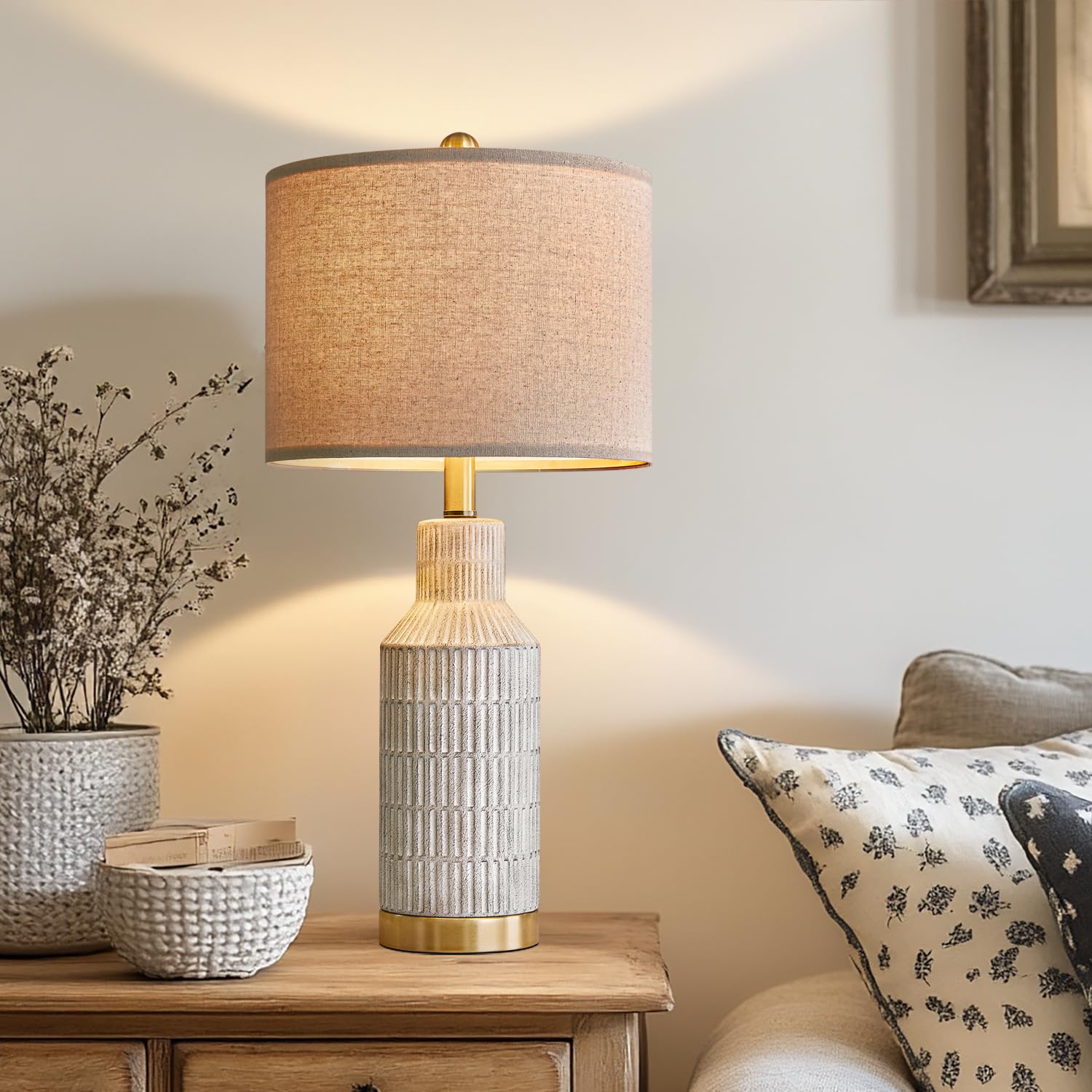 Farmhouse Black Bedside Lamp — 25"