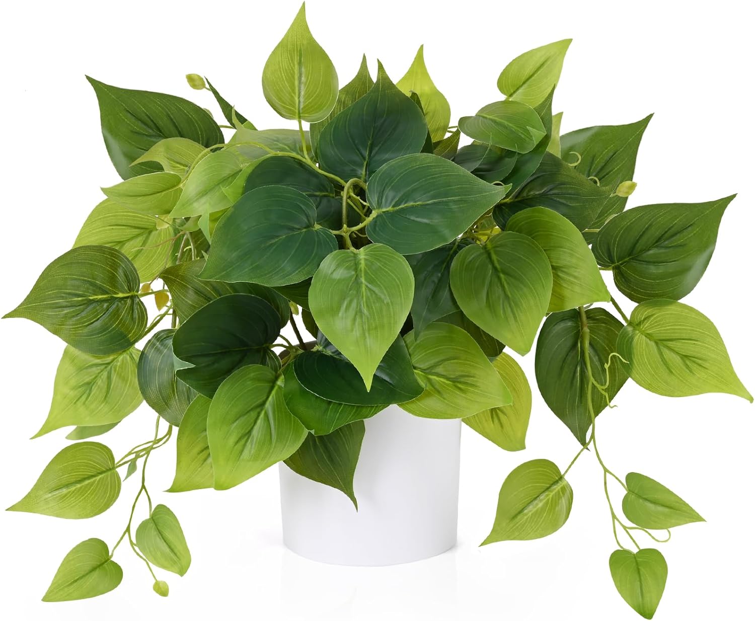 White Faux Plant — White Plastic Pot