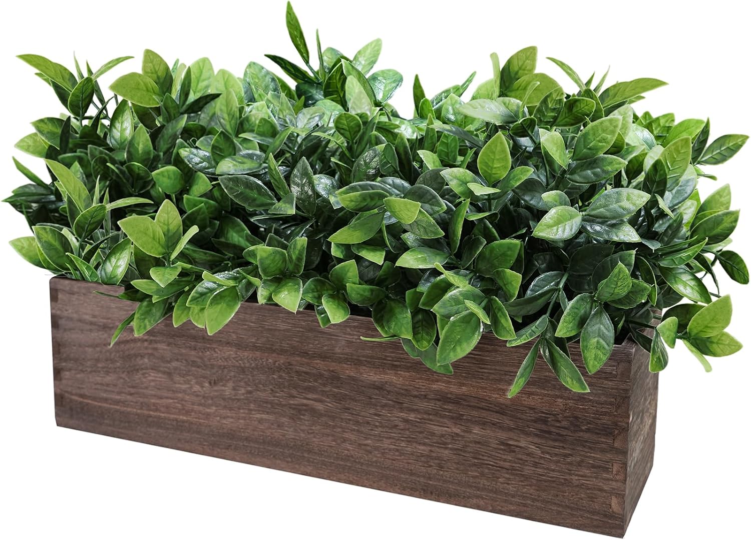 Rectangular Farmhouse Wood Artificial Plant — 14" - View 2