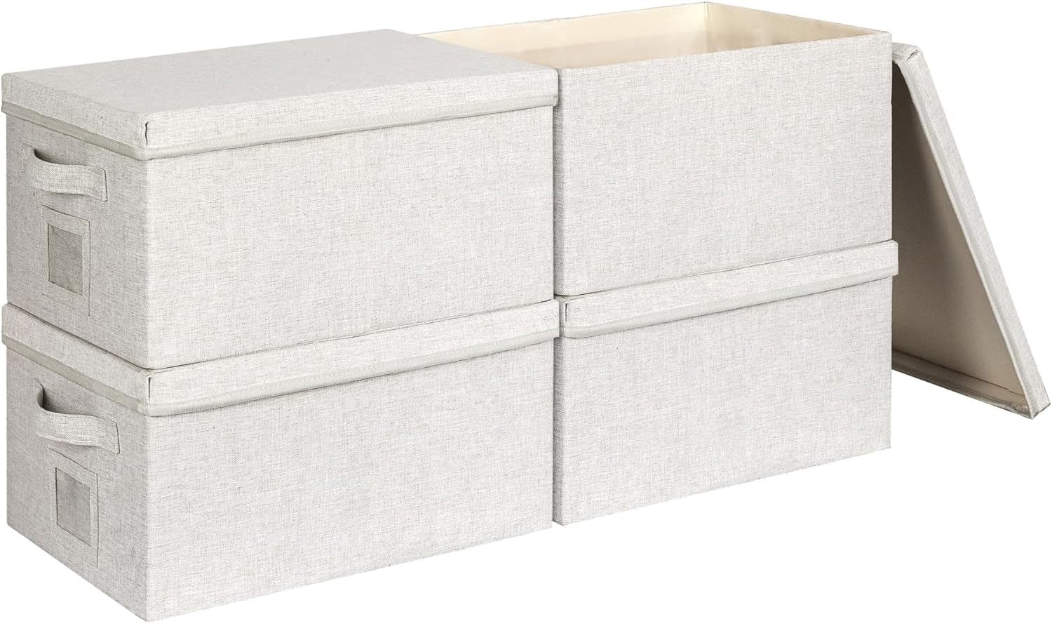 Linen Beige Storage Bin — 6x11 — Off White