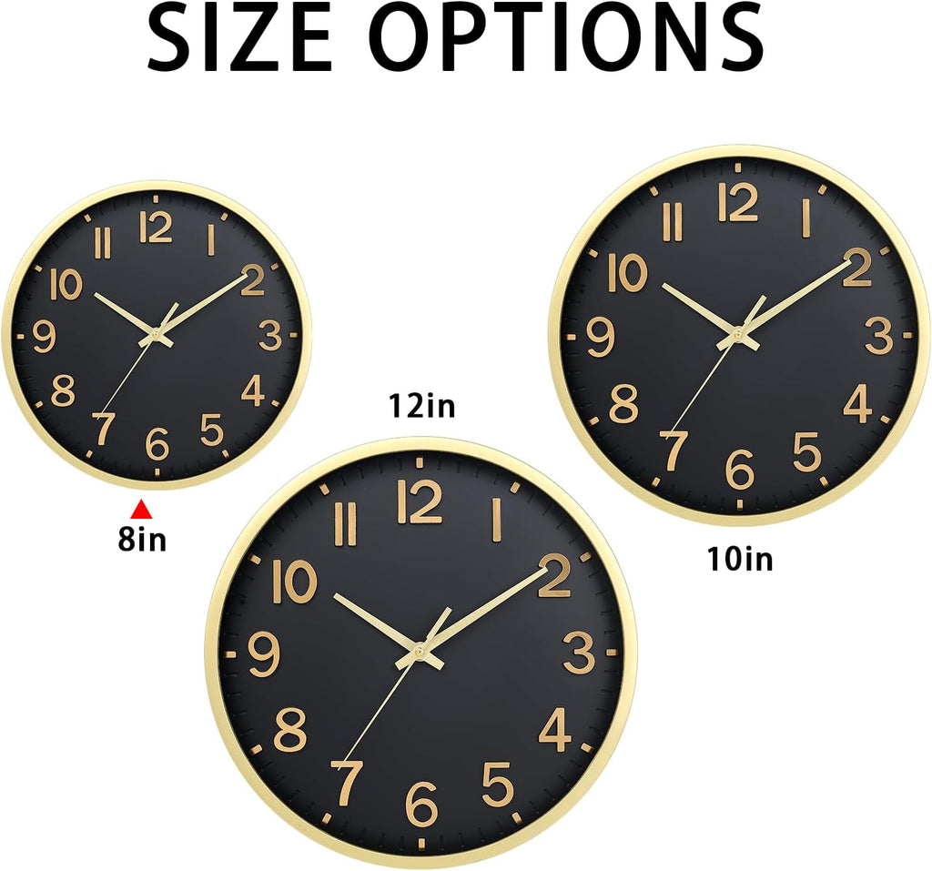 Battery Operated Luxe Beige Wall Clock — 8" - View 5