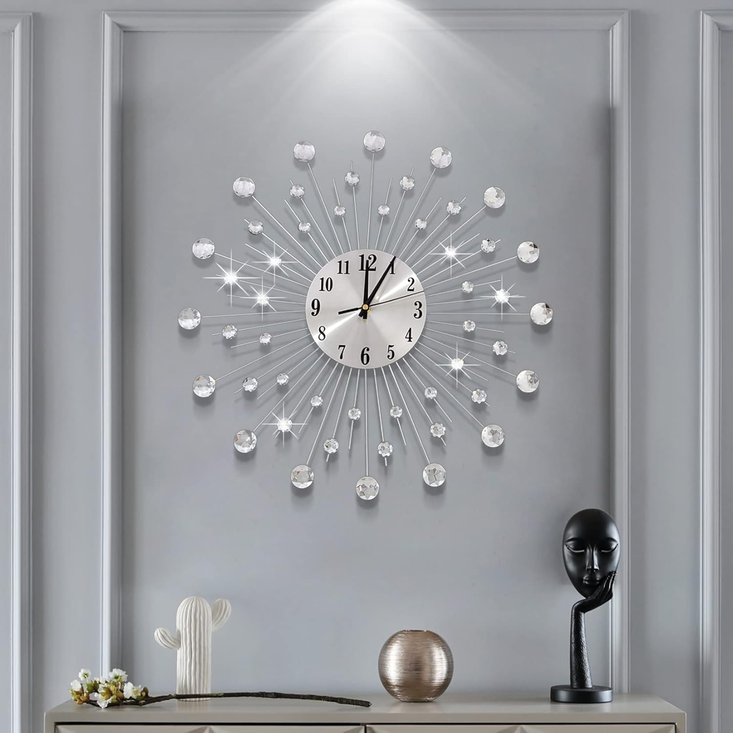 Luxe Black Wall Clock — 7" - View 3