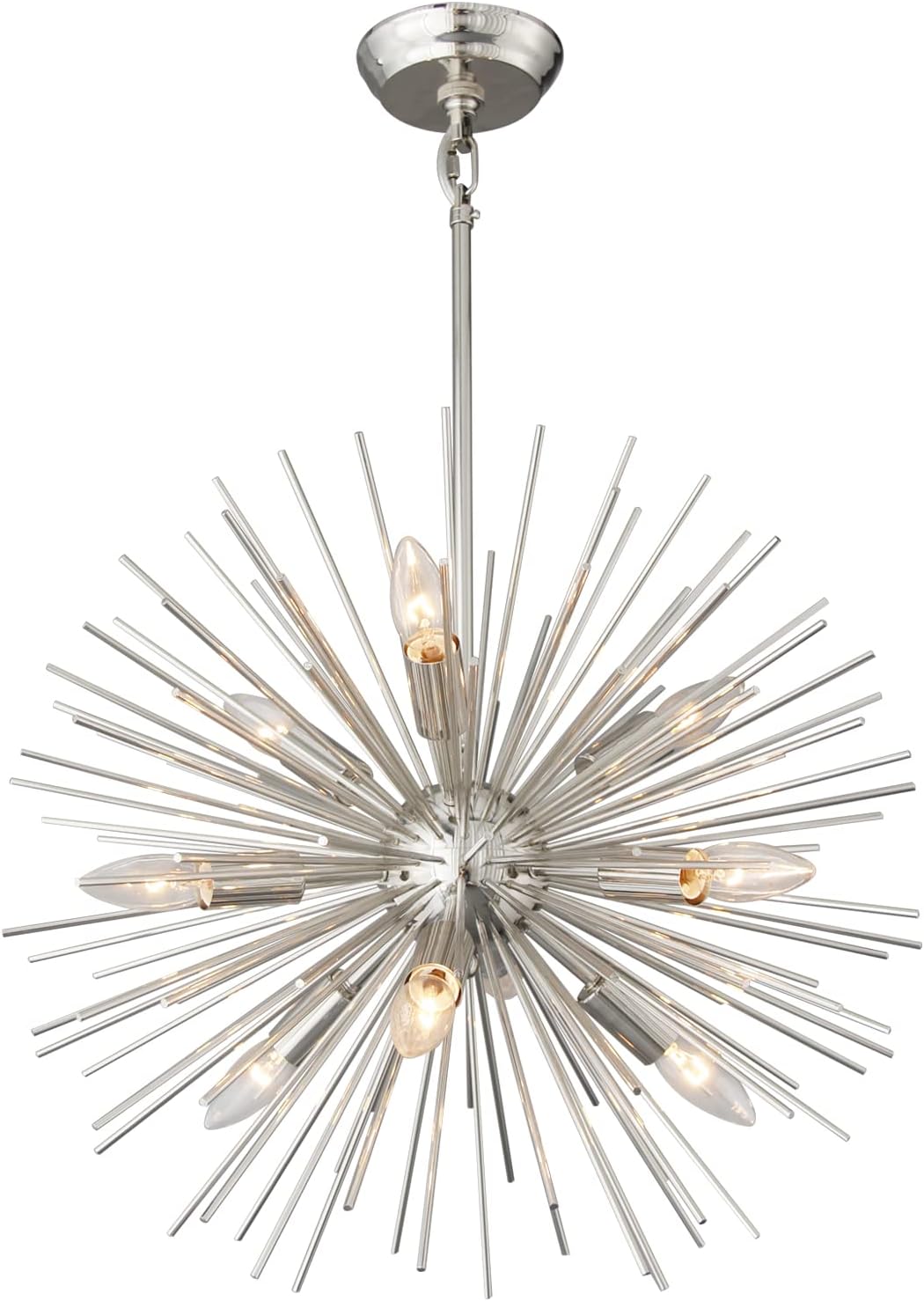 Modern Black Chandelier — 4-Light — Nickel 20" 9-Light