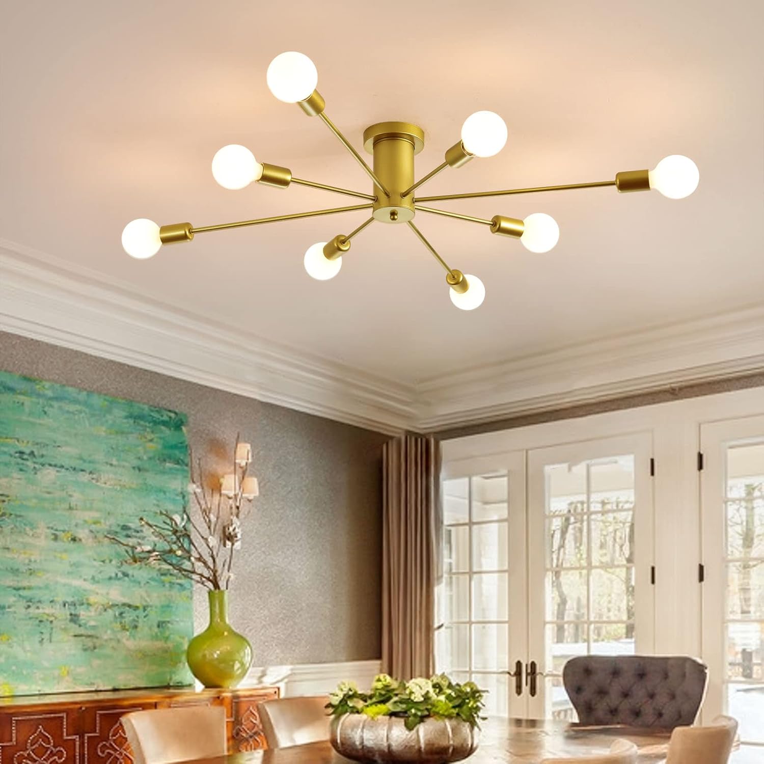 Farmhouse Black Chandelier — 10-Light — 8-Light,Gold