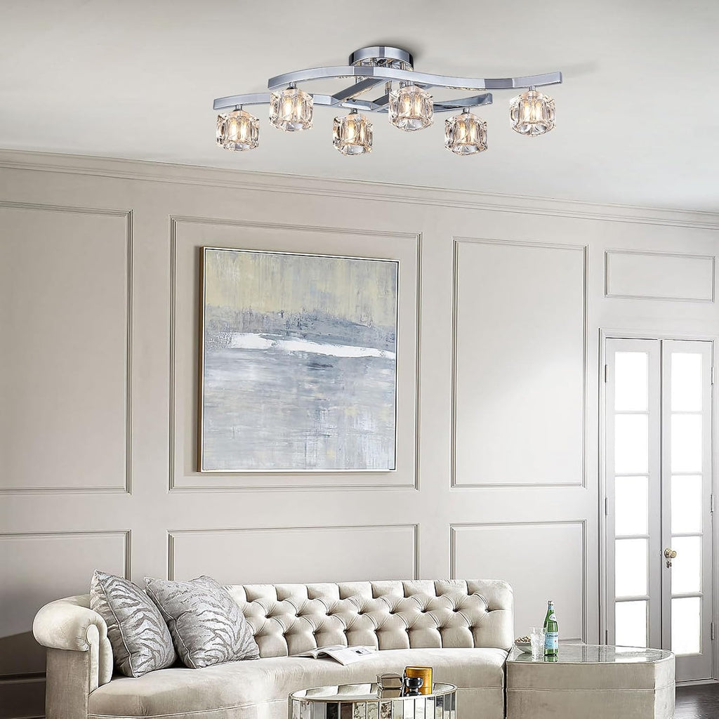 Luxe Metal Chandelier — 6-Light - View 7