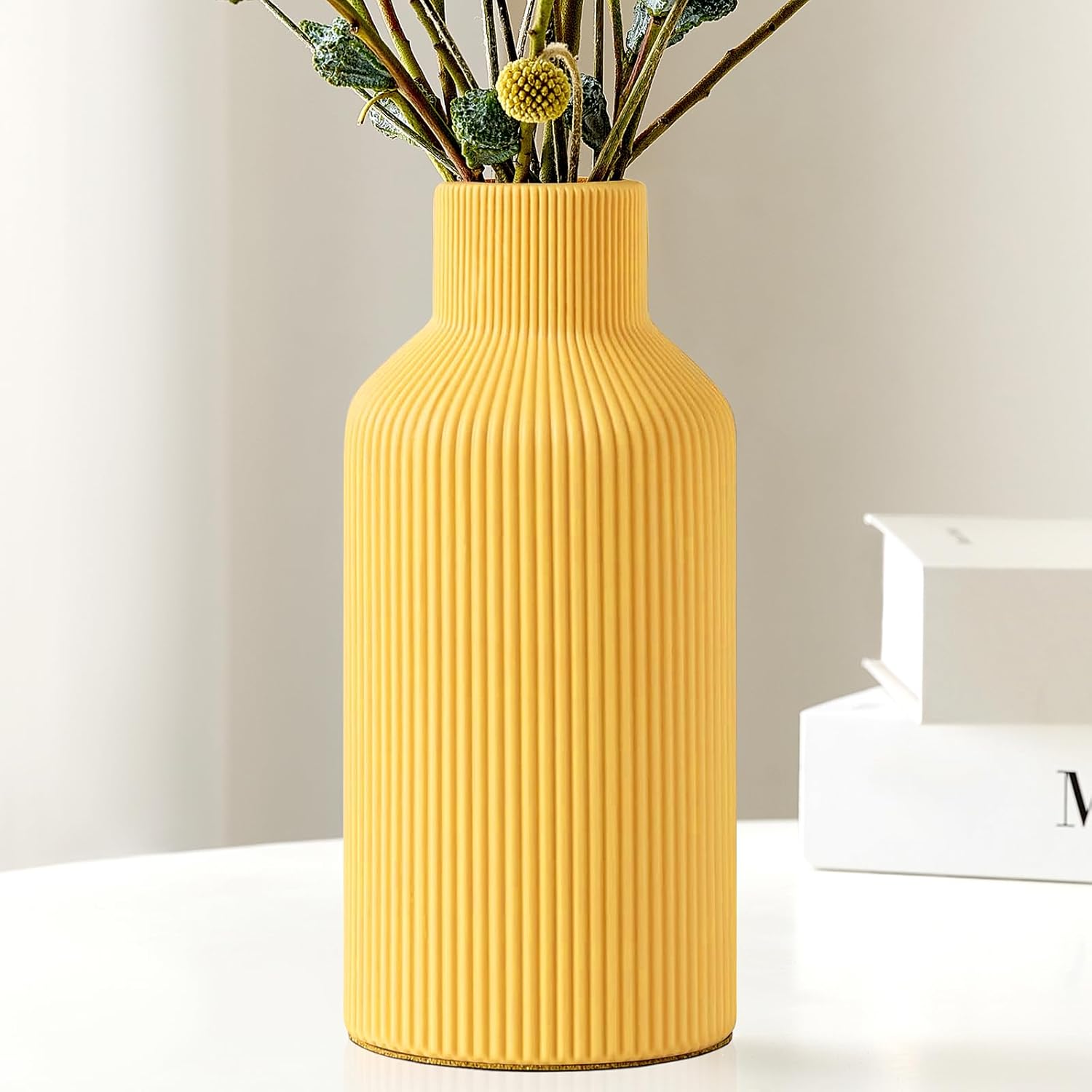 Modern Pink Flower Vase — Yellow