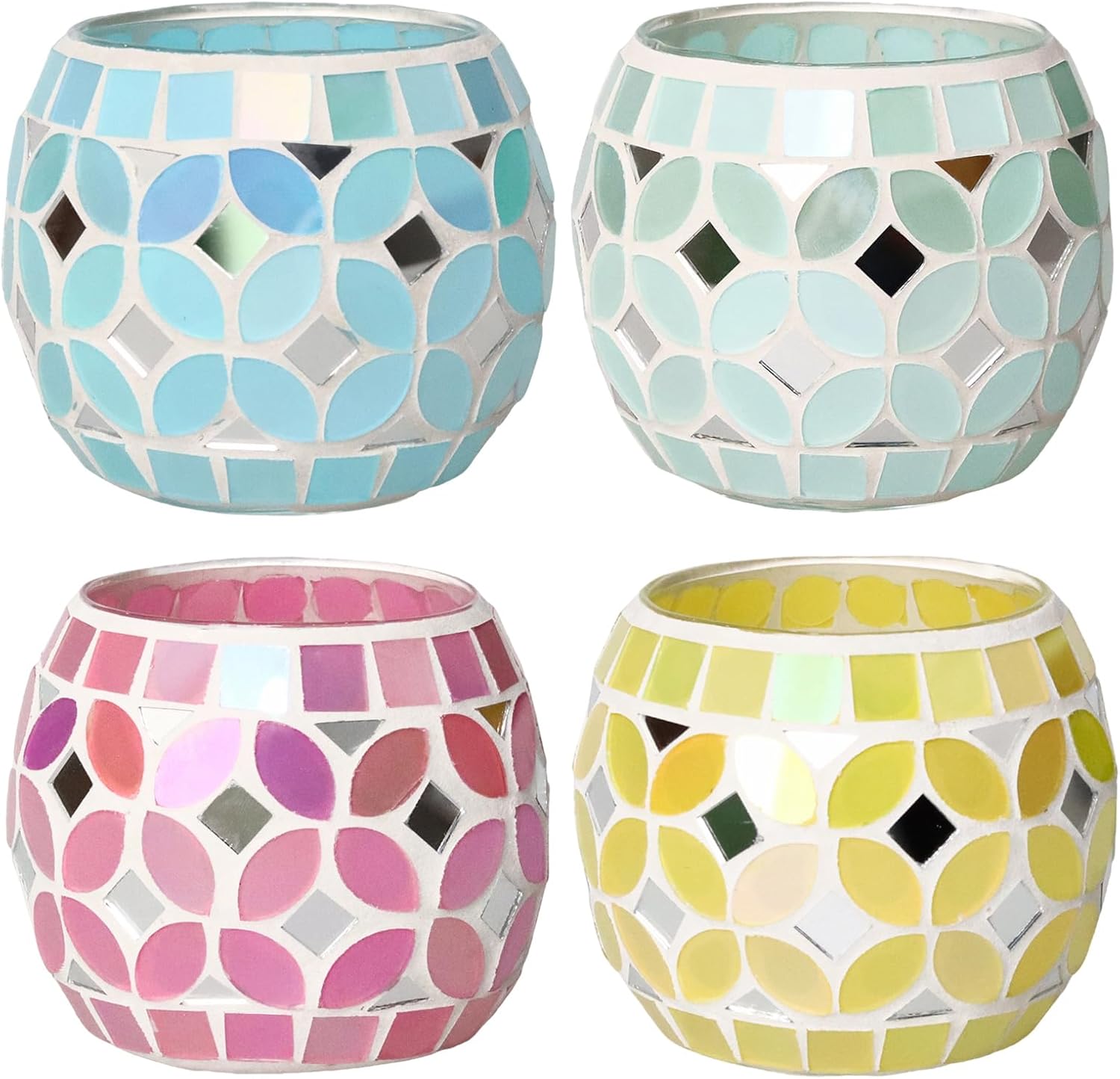 Glass Candle — Set of 4 — Geometric 1-4PCS