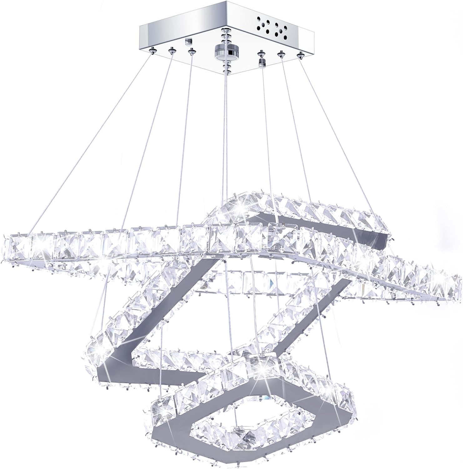 Adjustable Luxe Metal Chandelier — Square