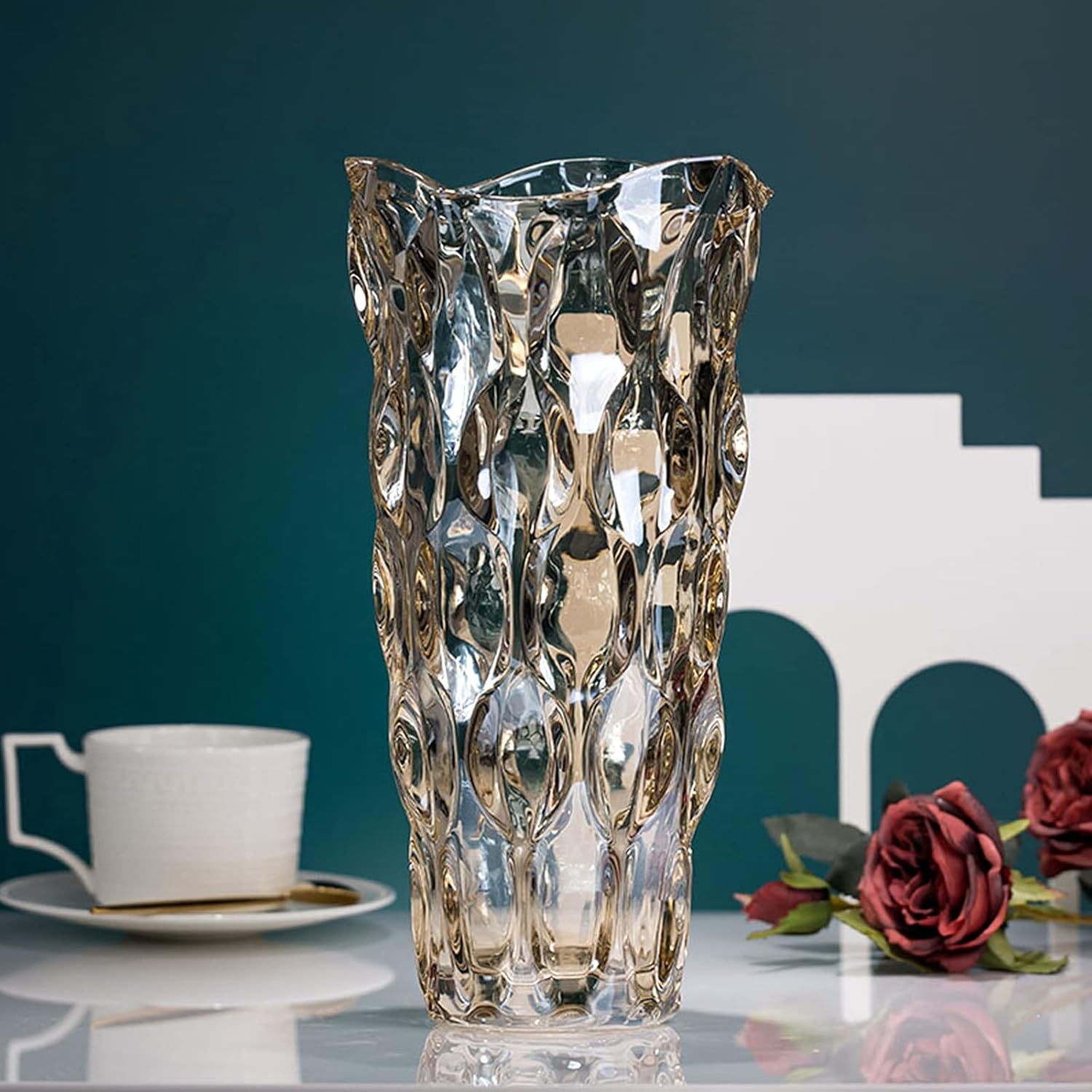 Green Flower Vase — 9.5" - View 3