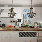 Adjustable Farmhouse Wood Chandelier — 5-Light - View 3