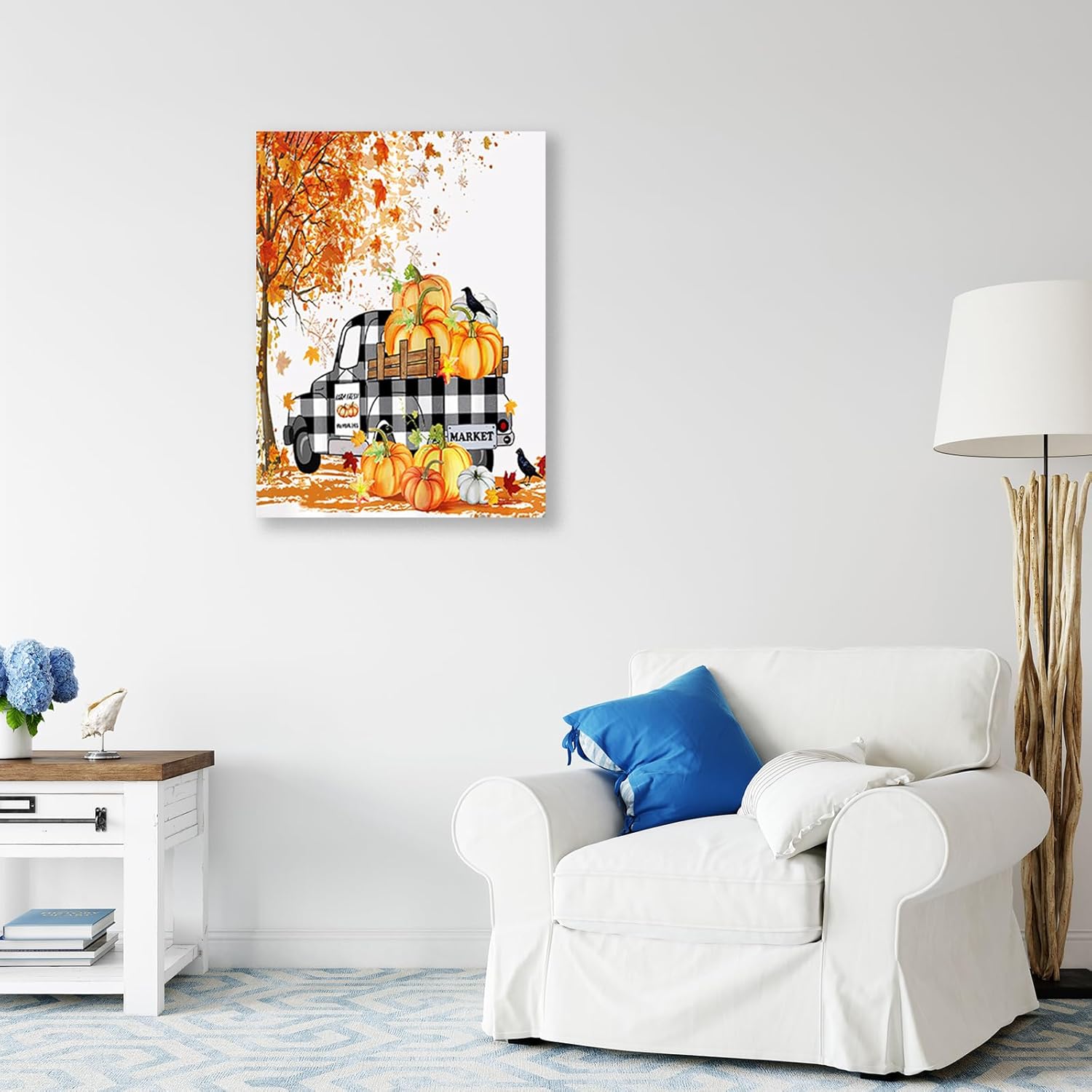 Framed Blue Canvas Wall Art — 12x16 - View 8