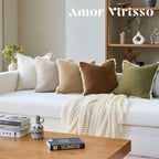 Boho Beige Throw Pillow Cover — 18" - View 8