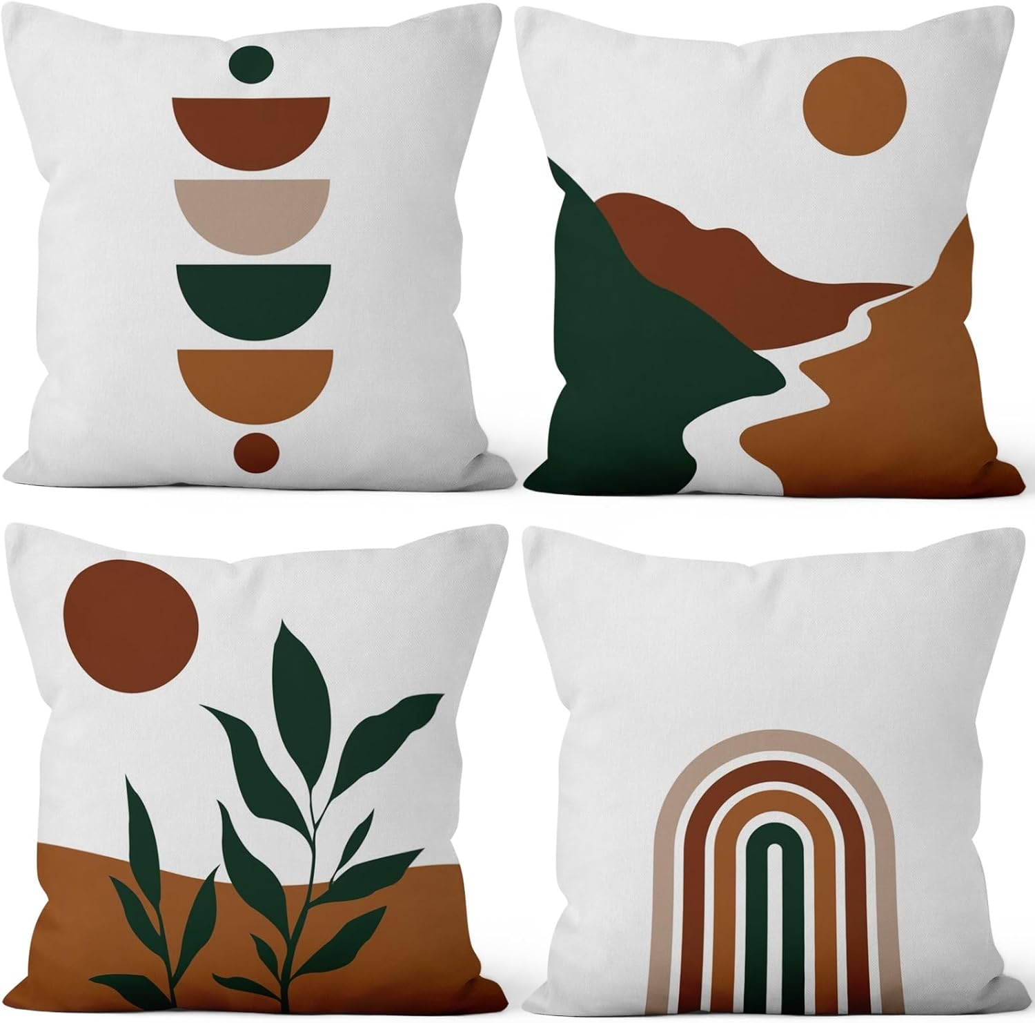 Boho Fabric Throw Pillow Cover — 18" — 22" x 22" (Pack of 4)