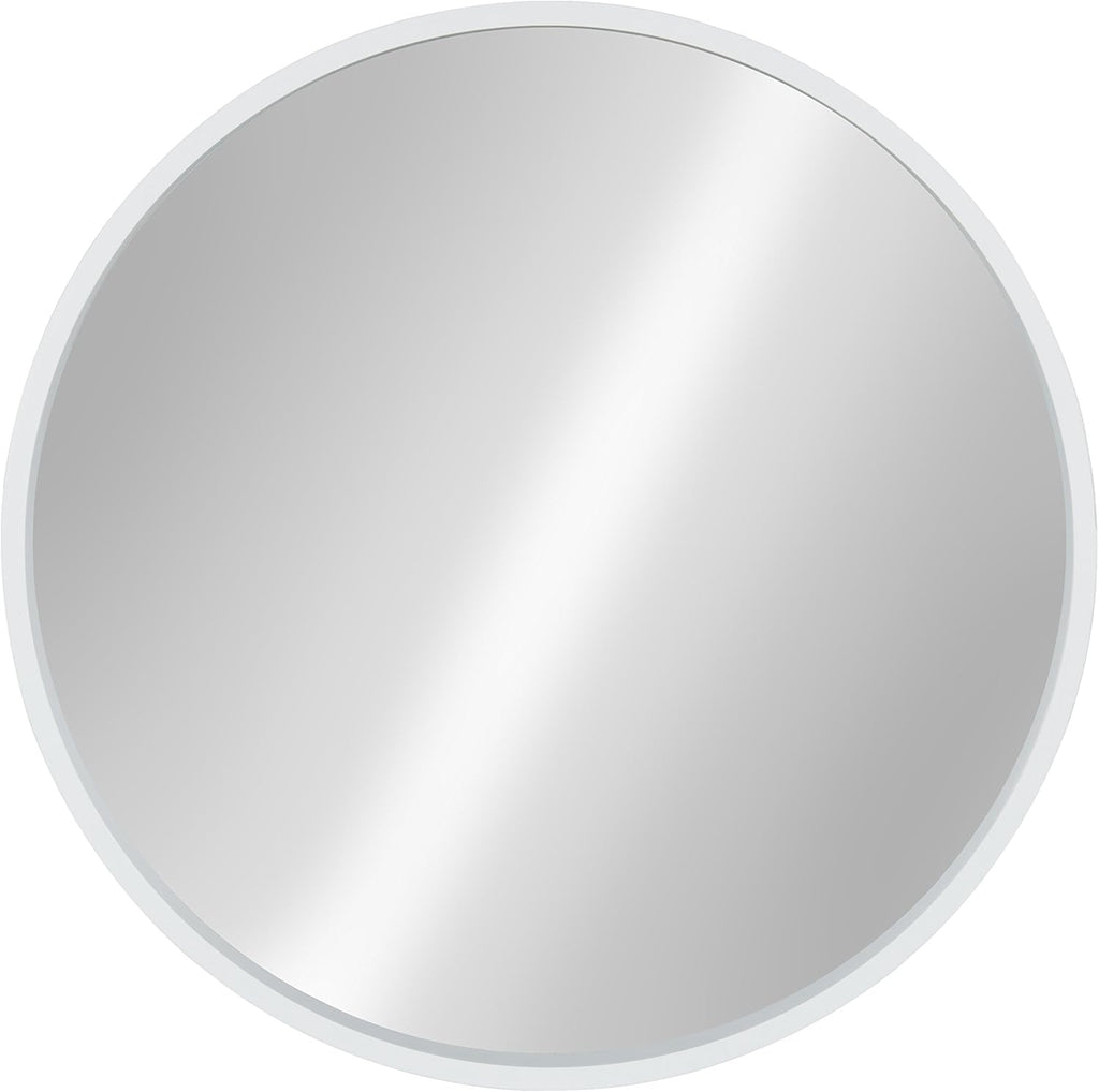 Round Modern Wood Wall Mirror — 21.6" - View 2