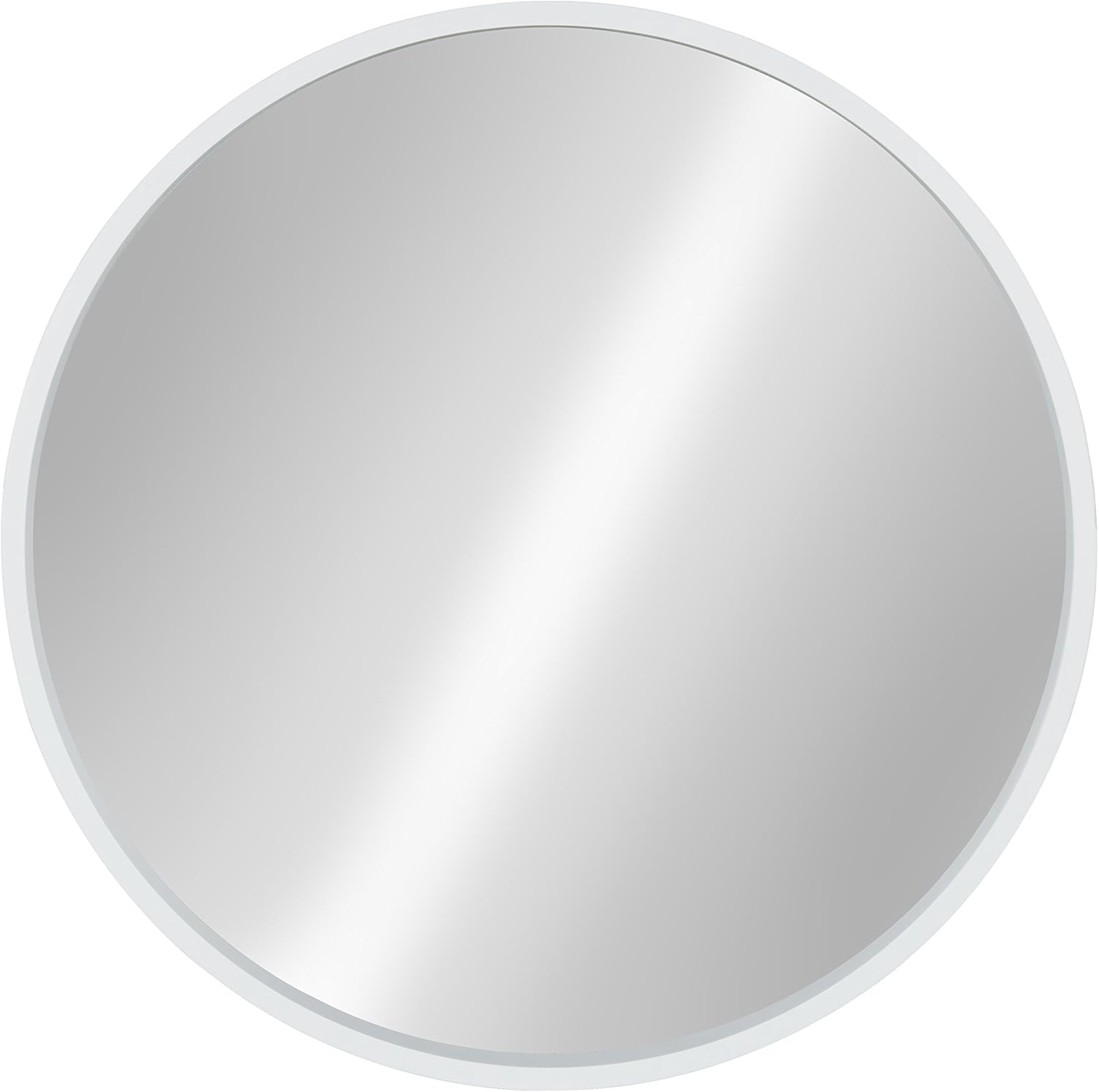 Round Modern Wood Wall Mirror — 21.6" - View 2