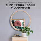 Farmhouse Wood Round Mirror — 30" - View 4
