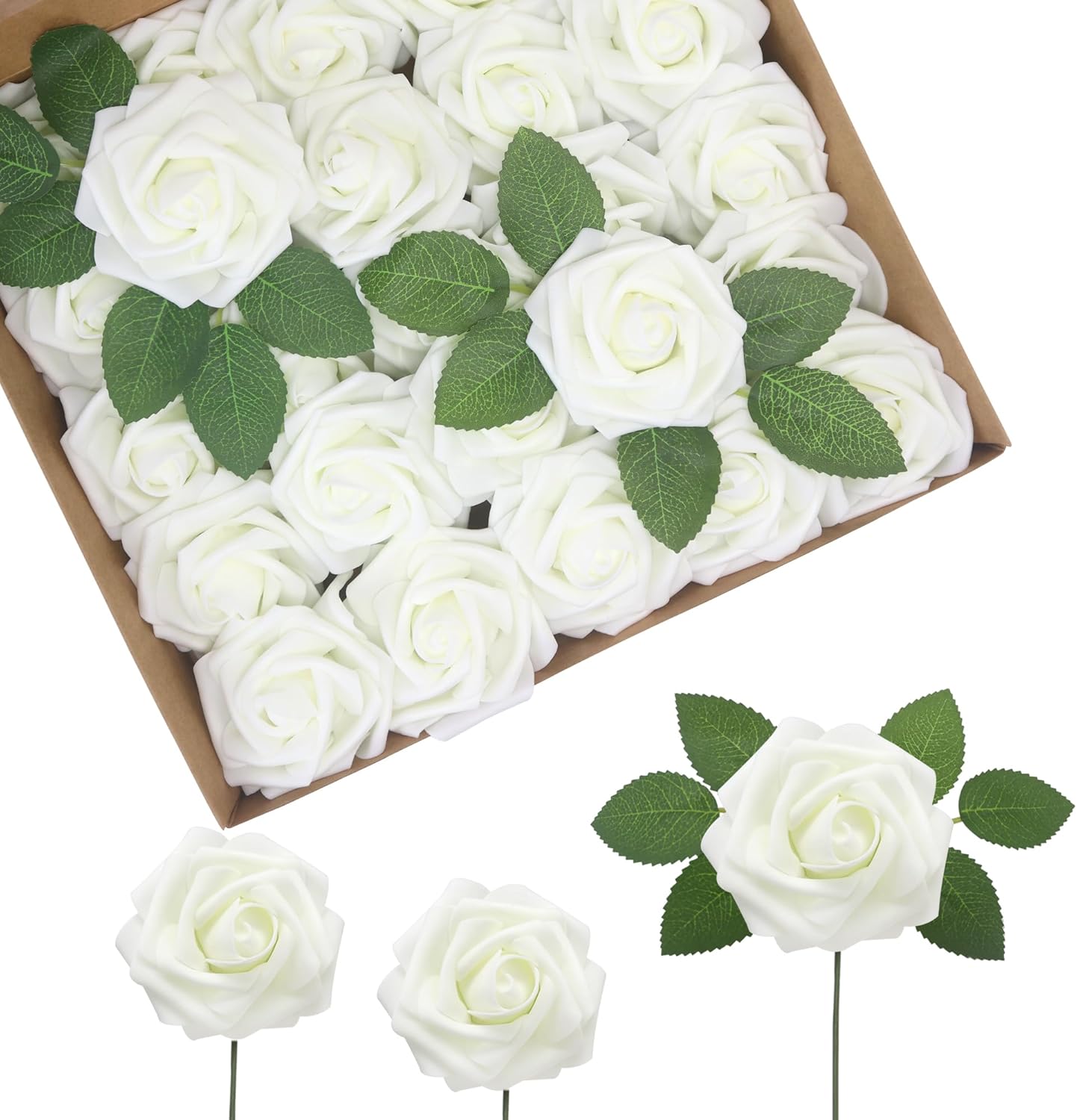 Beige Artificial Flowers — 3" — Regular 3" - 25pcs