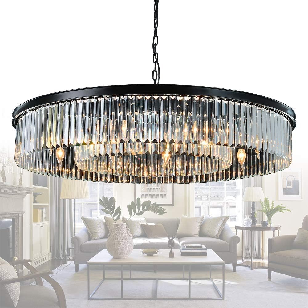 Luxe Black Chandelier — 22" — D43"