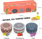 Soy Wax Boho Blue Scented Candle — 3x2 - View 6