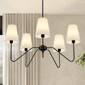 Adjustable Modern Black Chandelier — 5-Light — Black