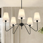 Adjustable Modern Black Chandelier — 5-Light — Black