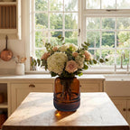 Round Modern Blue Flower Vase — 7" - View 4