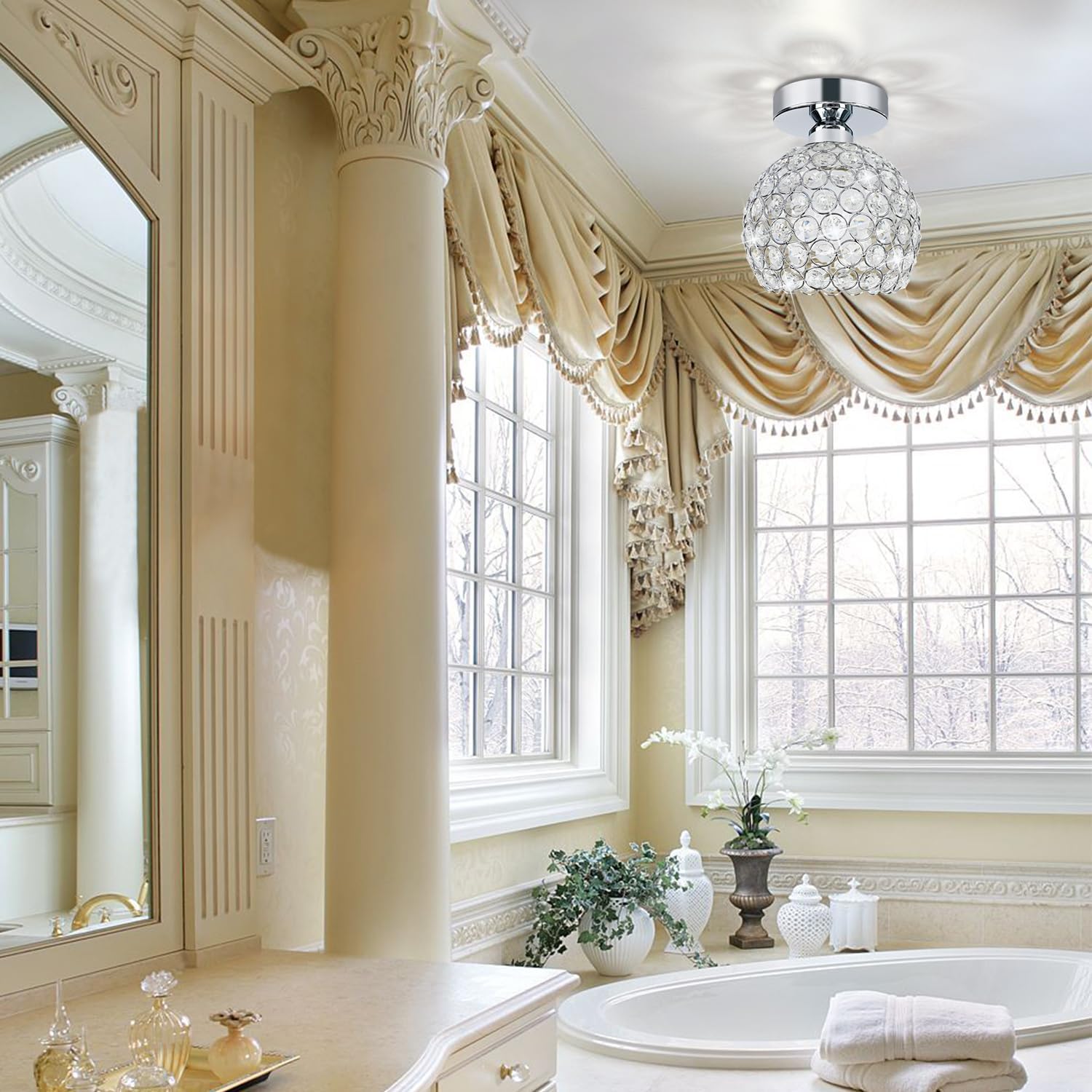 Luxe Black Chandelier — 7.7" - View 2