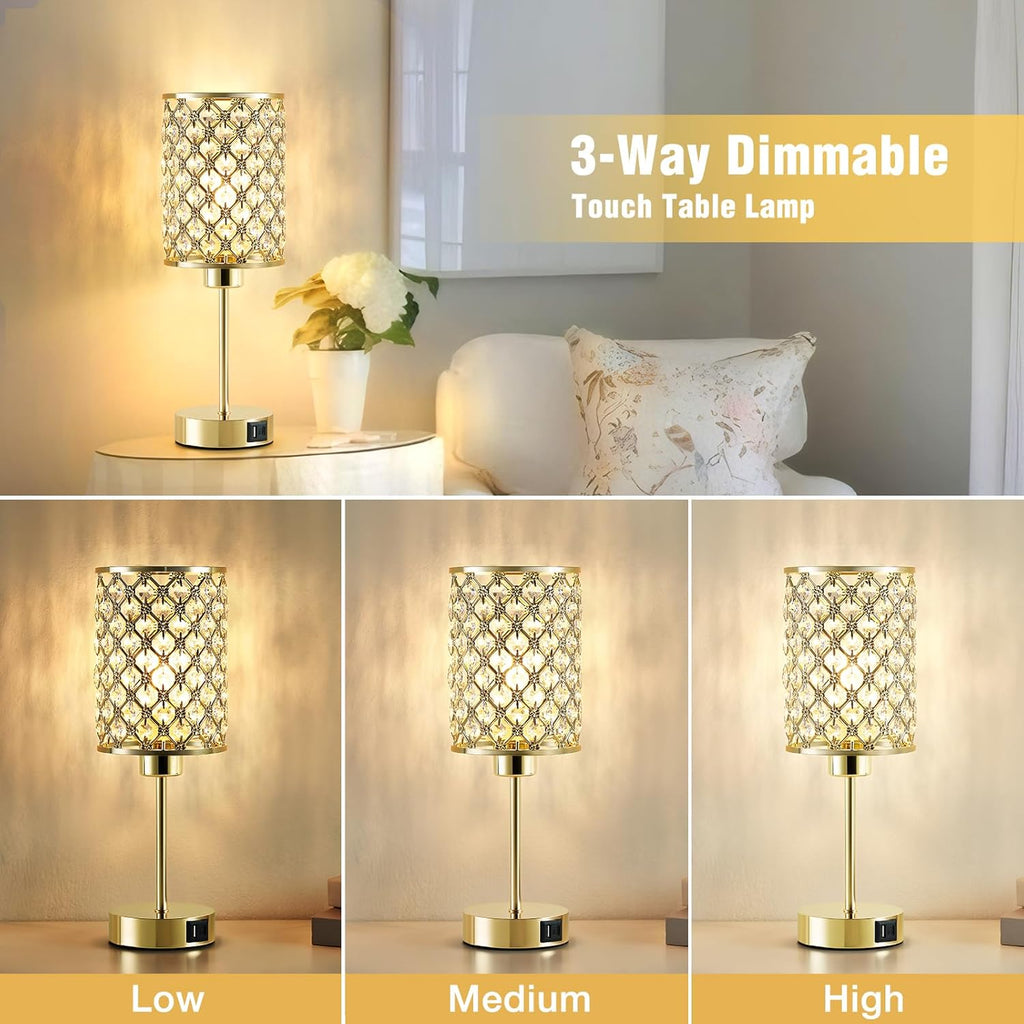 Dimmable Luxe Black Bedside Lamp — 14.75" - View 3