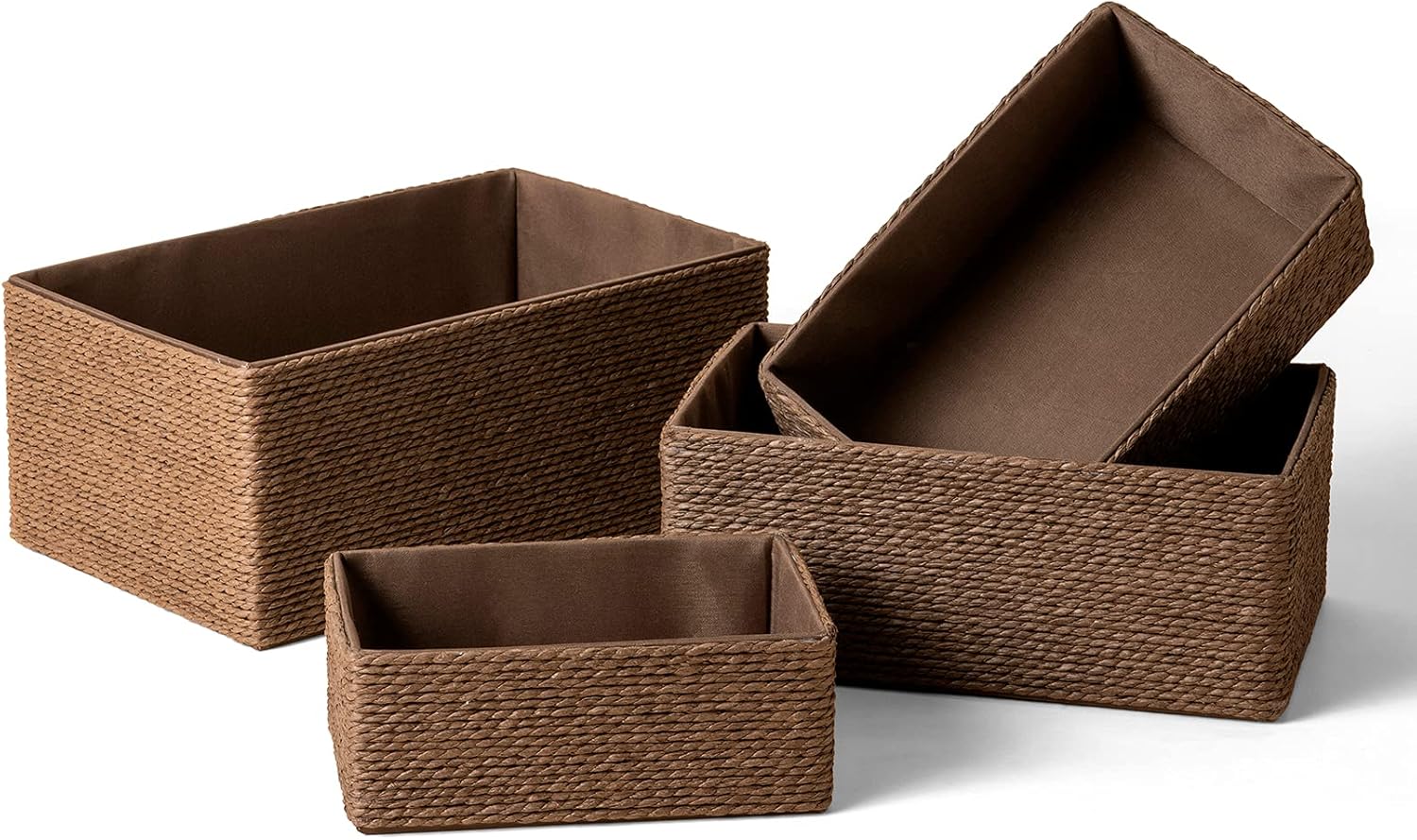 Boho Beige Storage Basket — Set of 4 — Brown