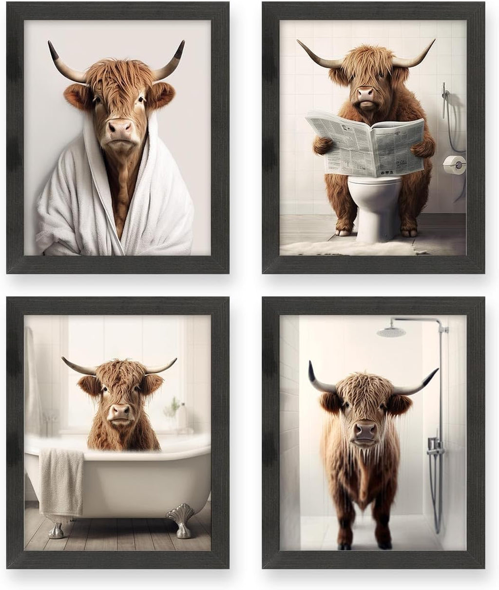 Framed Farmhouse Black Wall Art — 8" — Brown