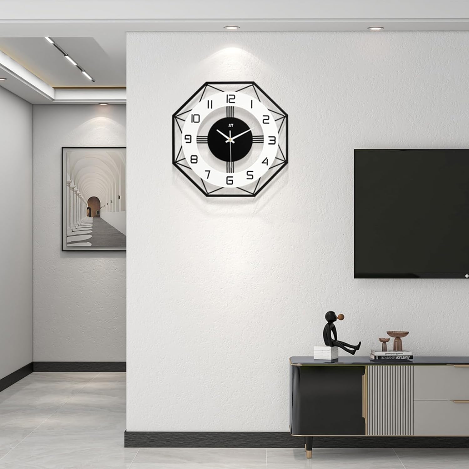 Battery Operated Modern Wall Clock — 17" — 14 x 14 Inch