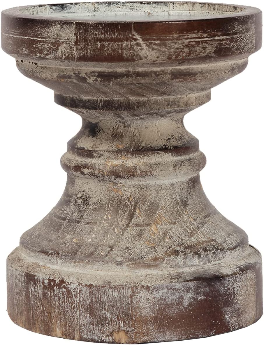 Antique Farmhouse Brown Pillar Candle — 5.5" — Brown 5.5" X 5.5" X 6.5"