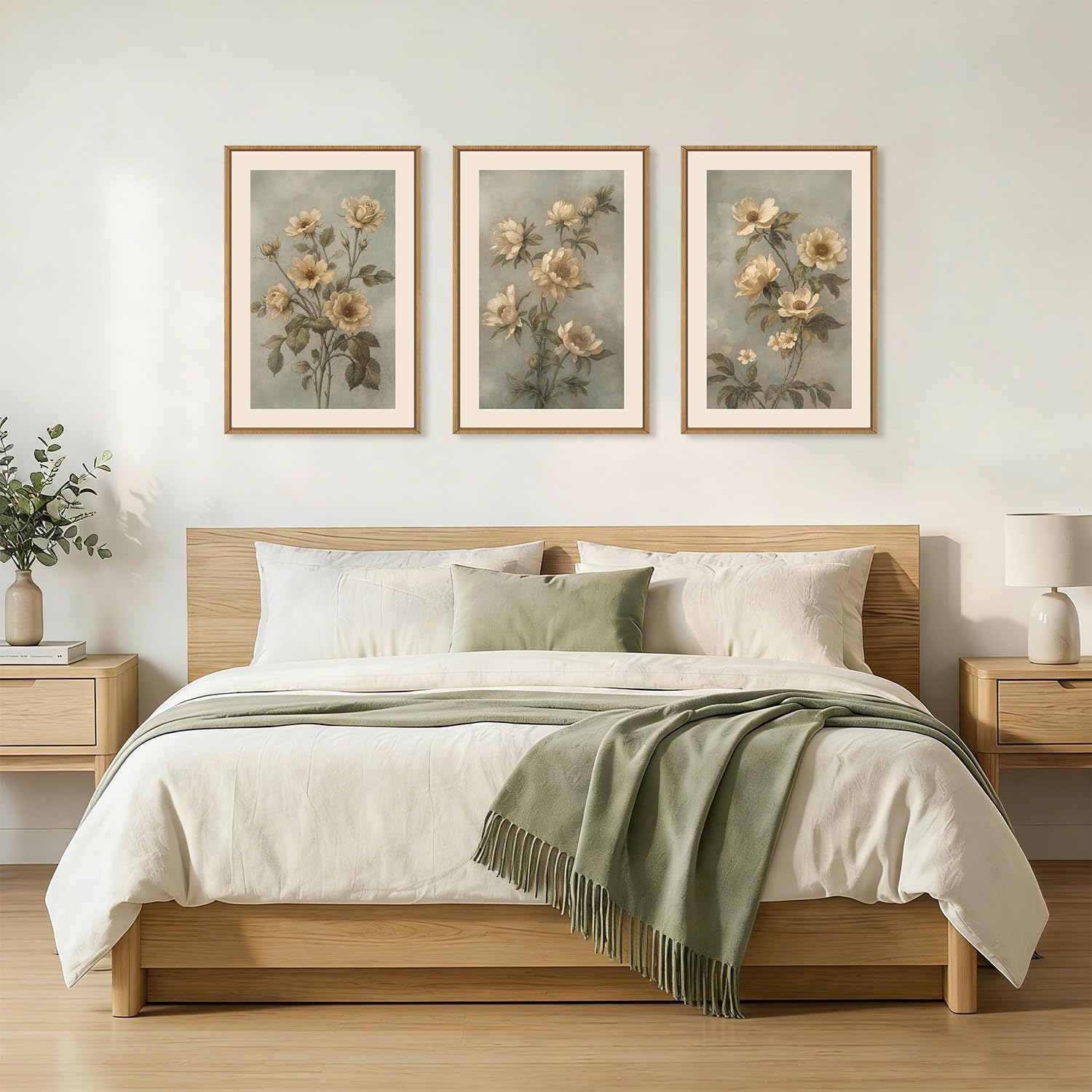 Framed Boho Beige Canvas Wall Art — 16" - View 5
