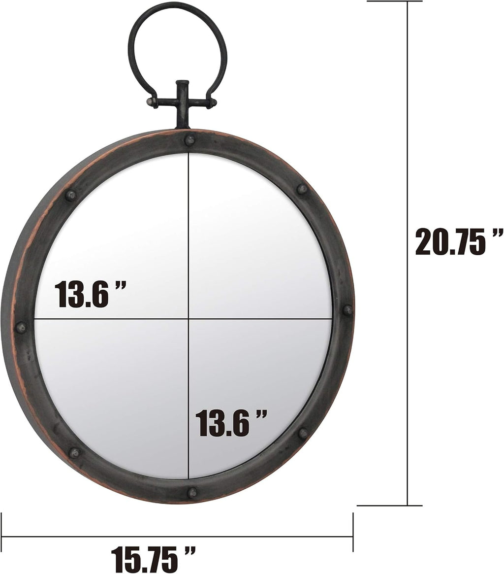 Round Farmhouse Metal Mirror — 21.1" - View 5