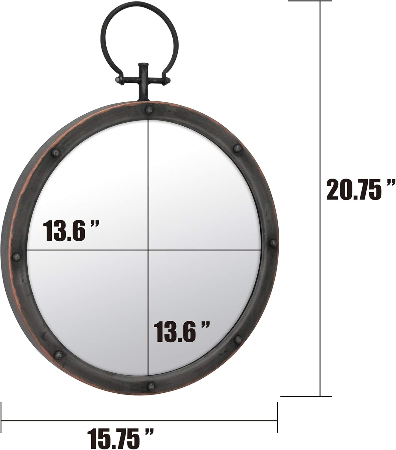 Round Farmhouse Metal Mirror — 21.1" - View 5