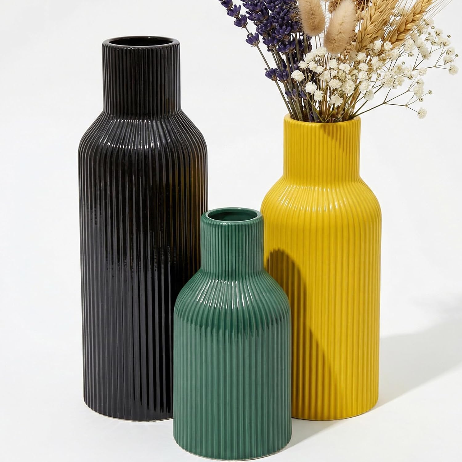 Modern Beige Flower Vase — Set of 3 — 3-piece-set