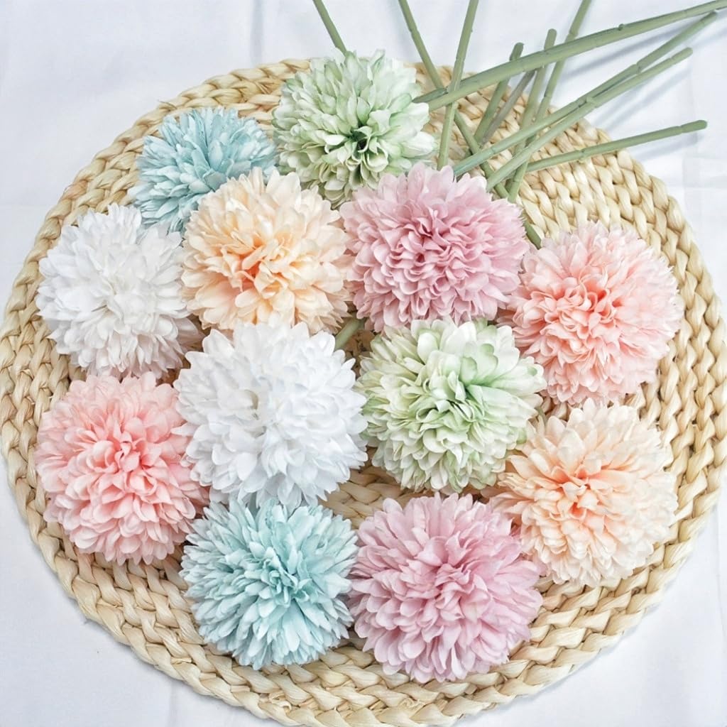 Pom Pom Beige Artificial Plant — Colorful