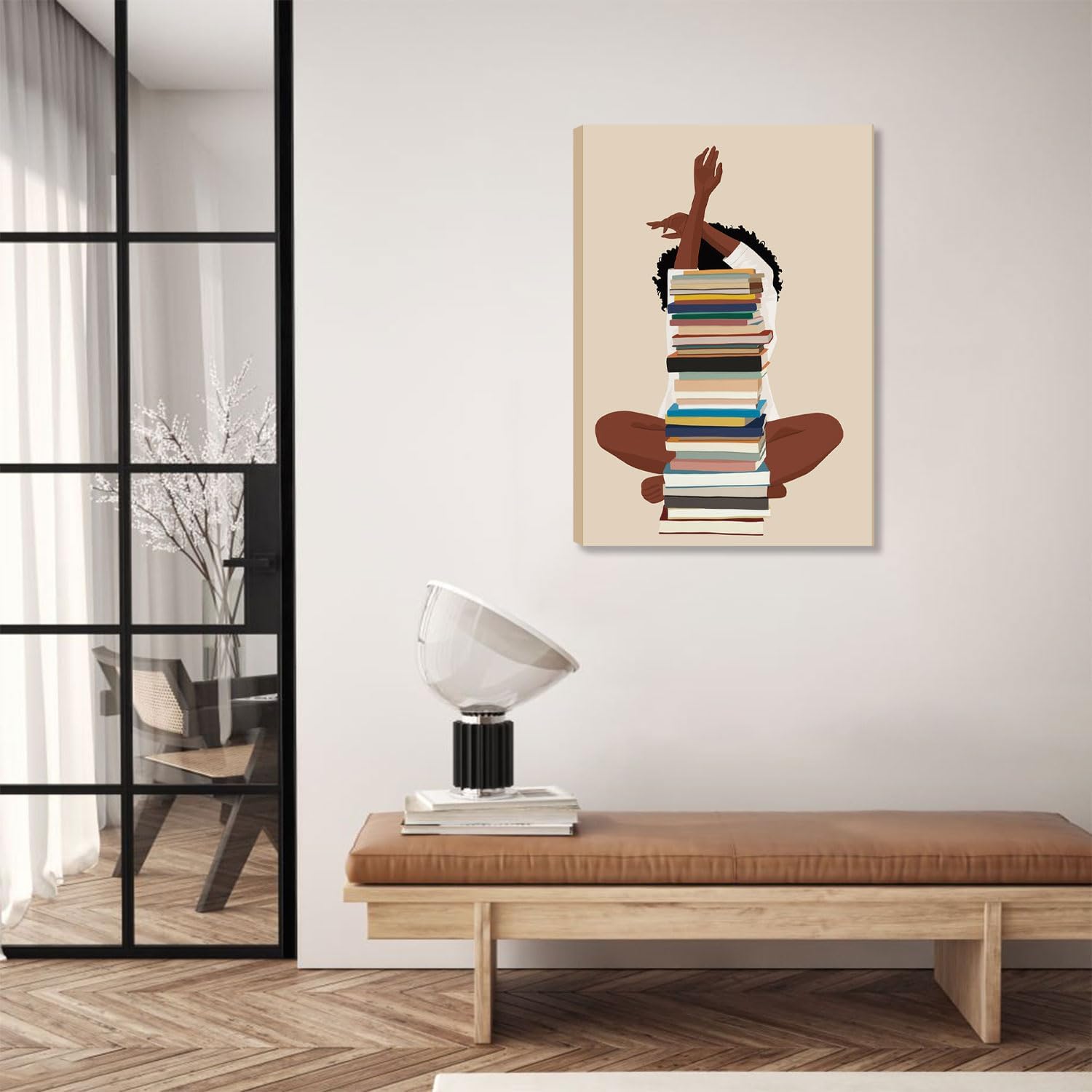 Framed Modern Black Canvas Wall Art — 12" - View 2