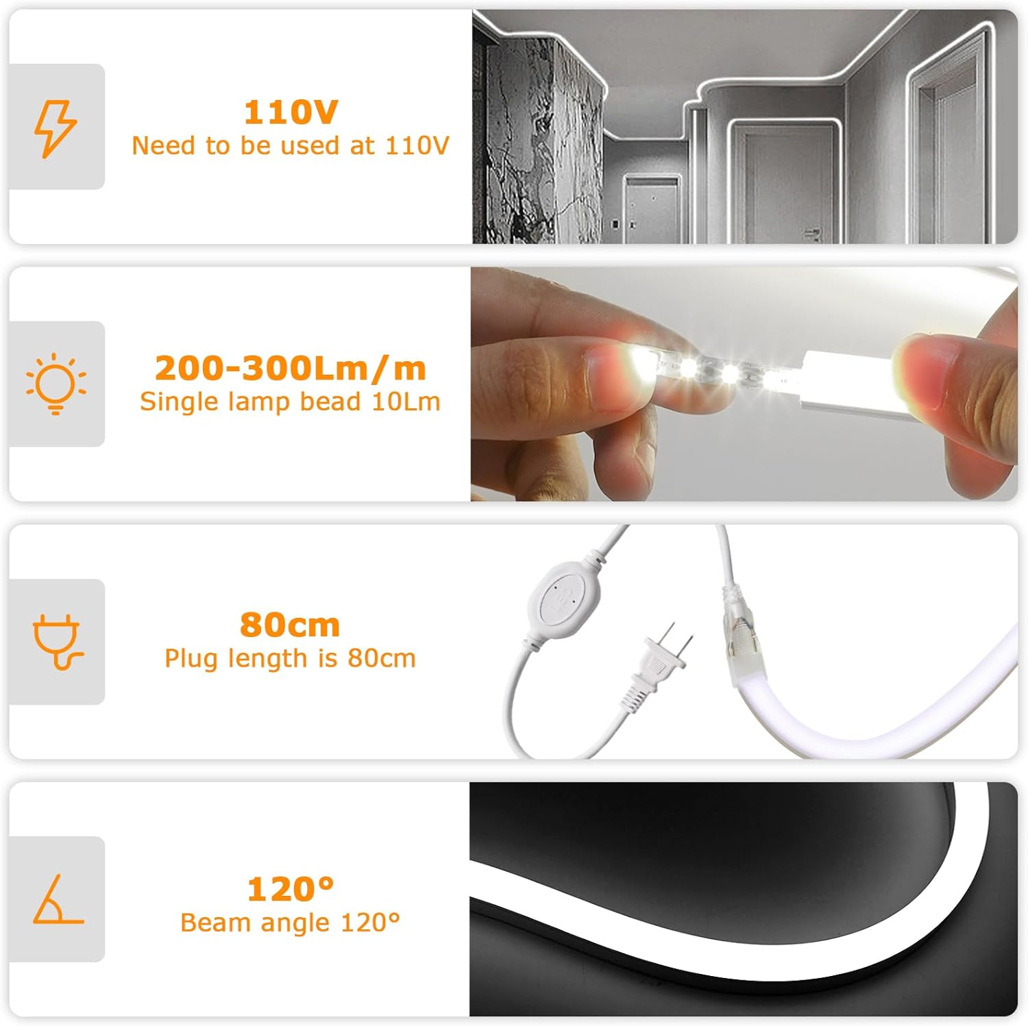 White LED Strip Lights - View 4
