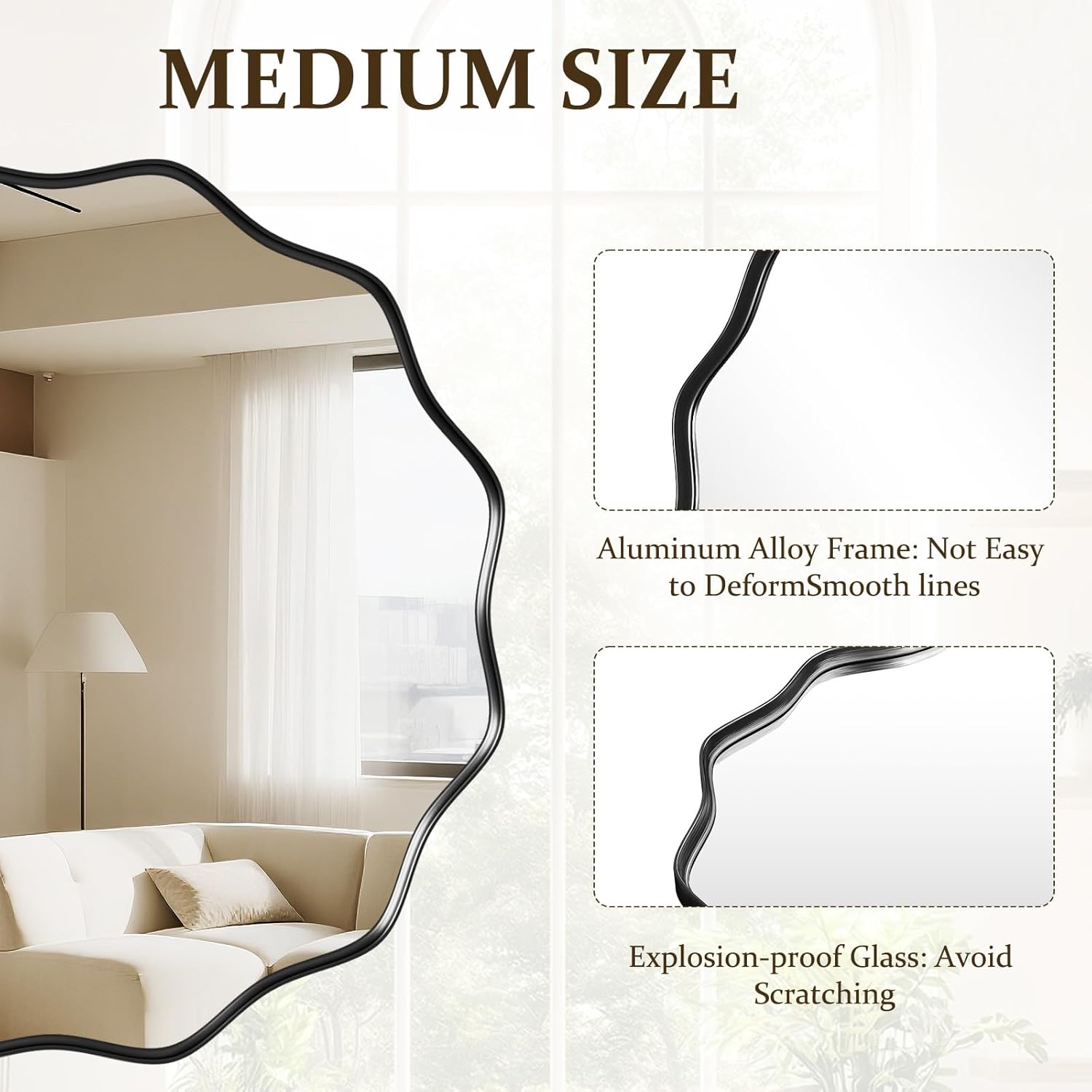 Round Black Vanity Mirror — 24" - View 7
