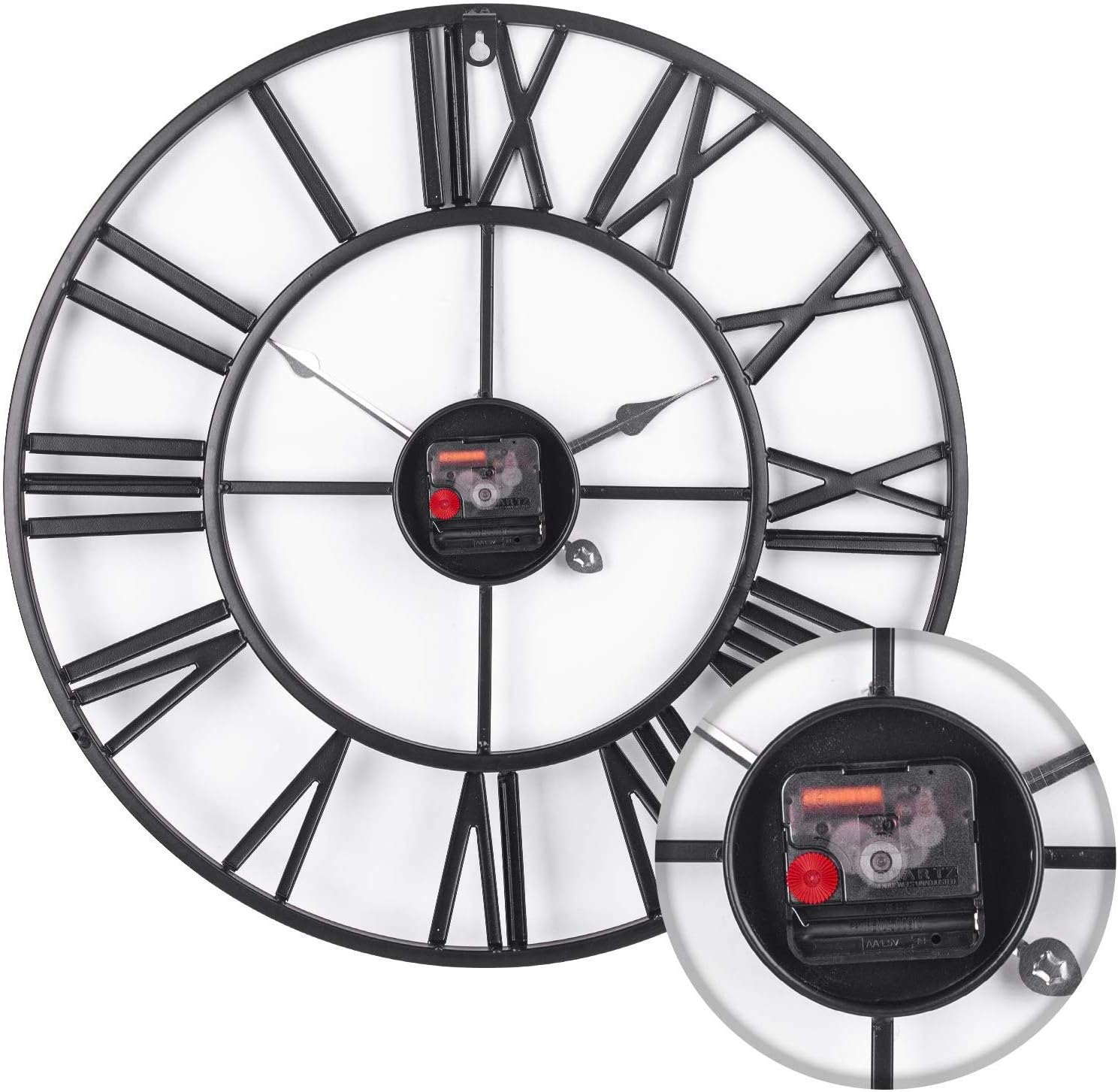 Oversized Farmhouse Black Clock — 30" - View 5