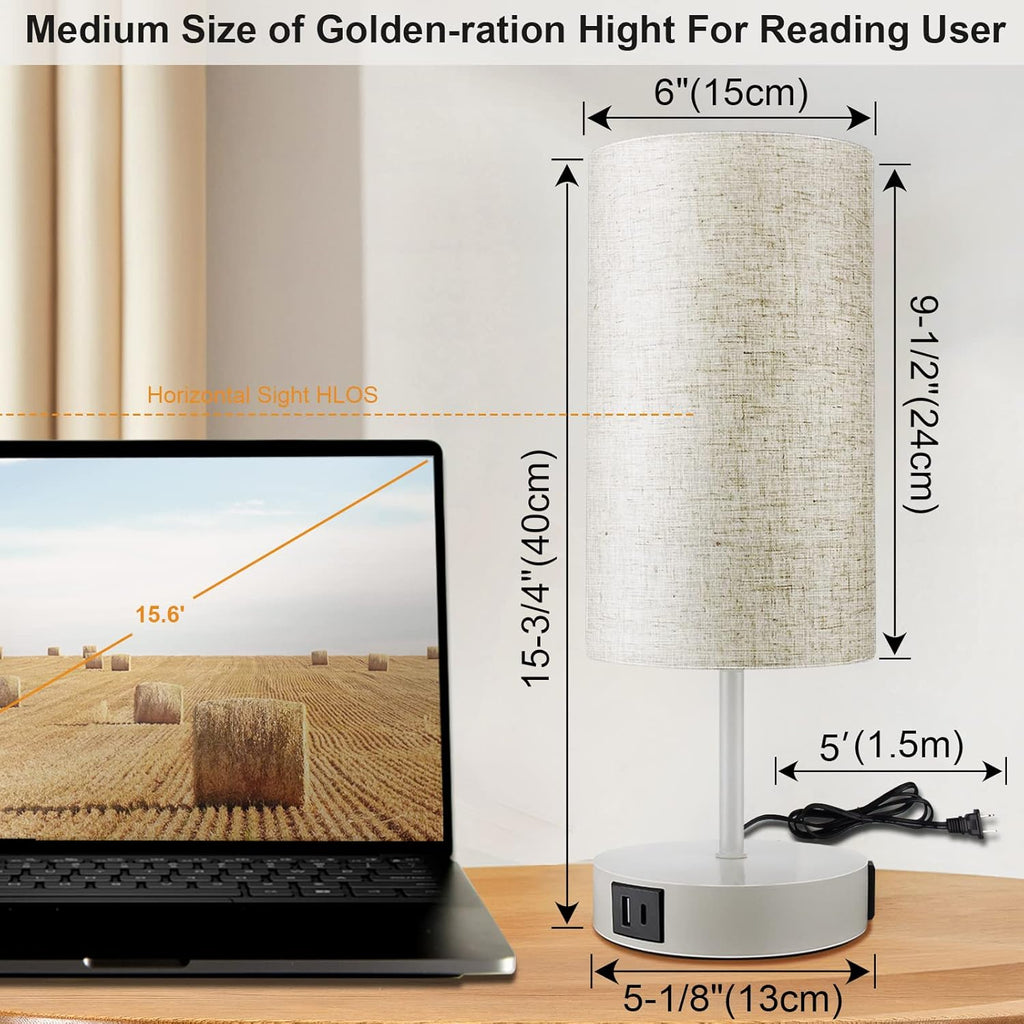 Dimmable Black Bedside Lamp — 15.75" - View 2