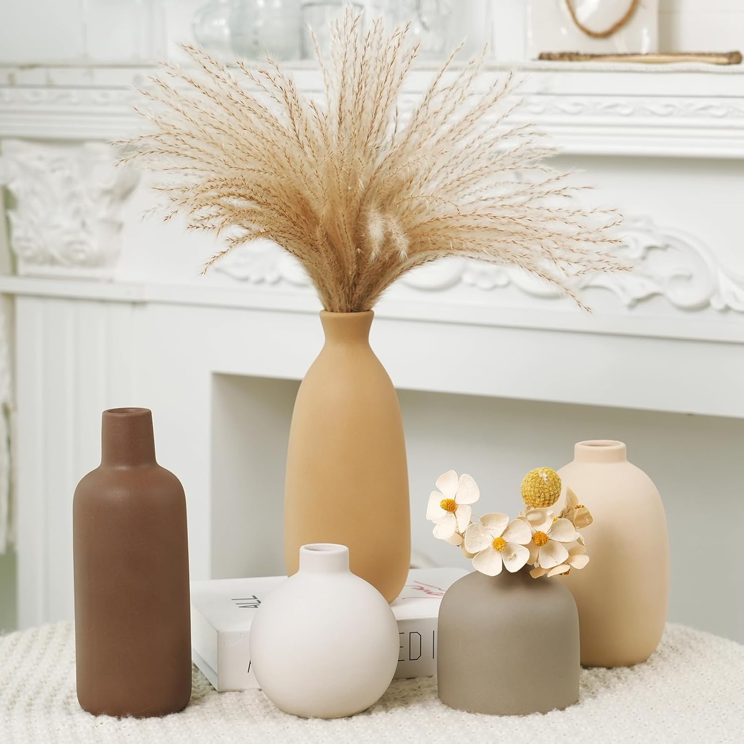 Farmhouse Beige Decorative Vase — Set of 5 - View 2
